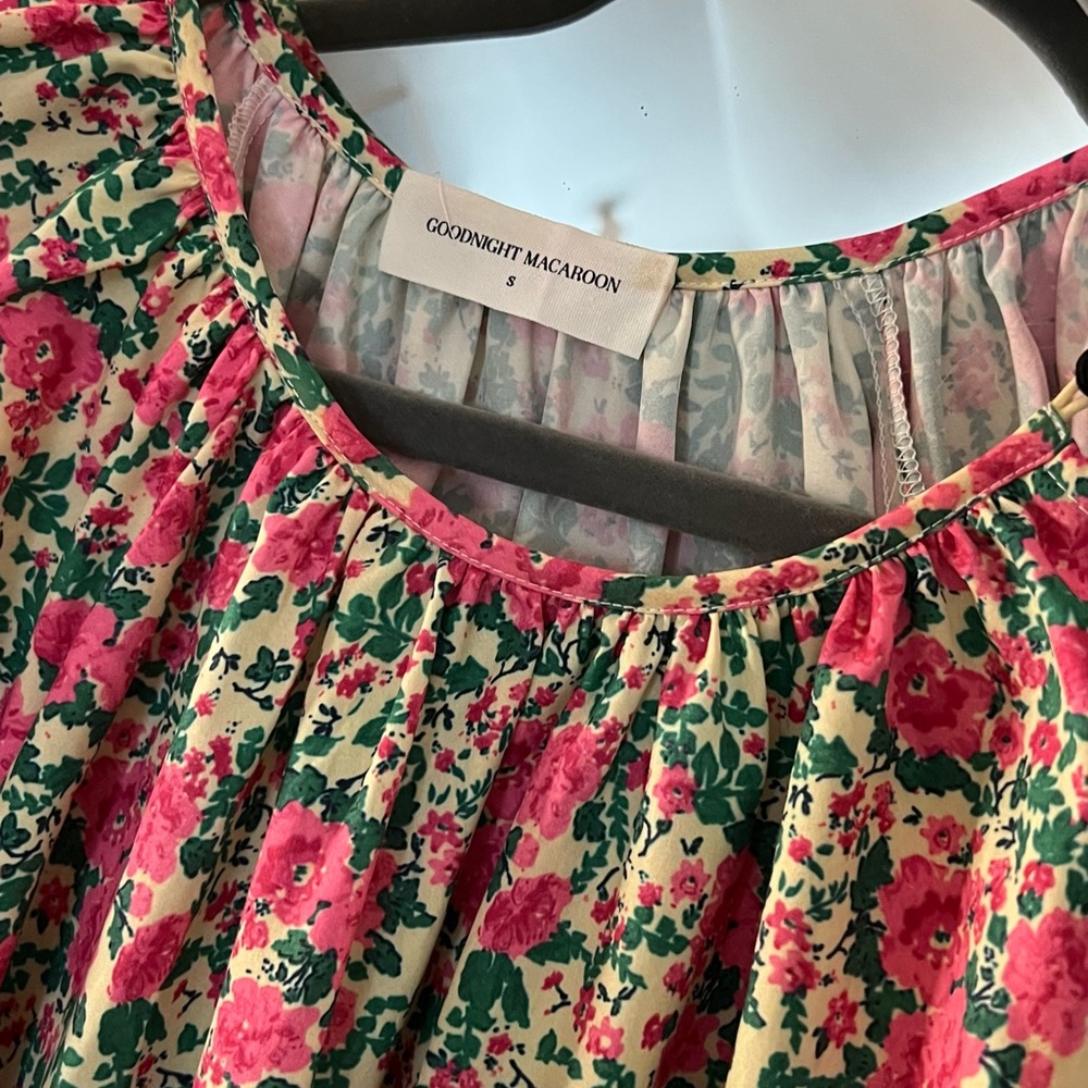 Goodnight Macaroon Puff Shoulder Print Dress